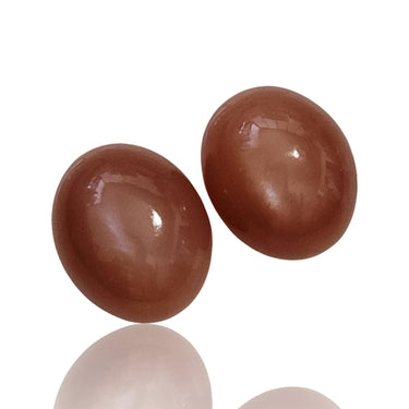 10.5Ct Natural Peach Moonstone Cabochon Pair. Size- approx. 12x10mm